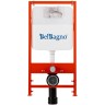 Комплект унитаза с инсталляцией BelBagno Loto BB070CHR/SC/BB026/BB042BL с сиденьем Микролифт и Белой глянцевой клавишей смыва фаянс подвесной