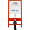 Комплект унитаза с инсталляцией BelBagno Loto BB070CHR/SC/BB026/BB042BL с сиденьем Микролифт и Белой глянцевой клавишей смыва фаянс подвесной