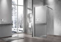 Душевая перегородка Vincea Walk-In 100 VSW-1H100MRB профиль Черный стекло зеркальное
