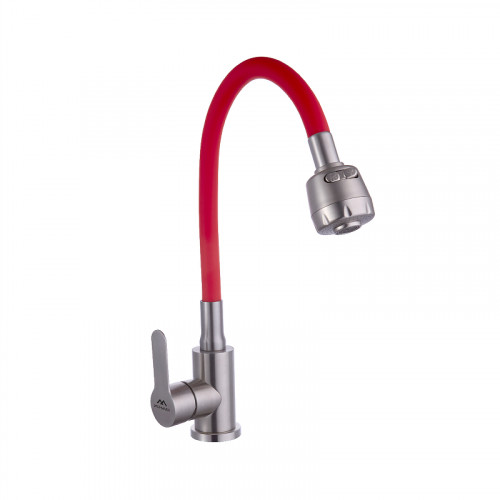 Смеситель для кухни Fashun A54101+N7348 цвет Сатин Красный