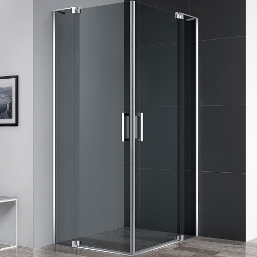 Душевой уголок Cezares Slider 80x80 SLIDER-A-2-70/80-GRIGIO-Cr профиль Хром стекло серое
