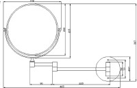 Косметическое зеркало Nofer Reflex 08009.2.N с увеличением Черный