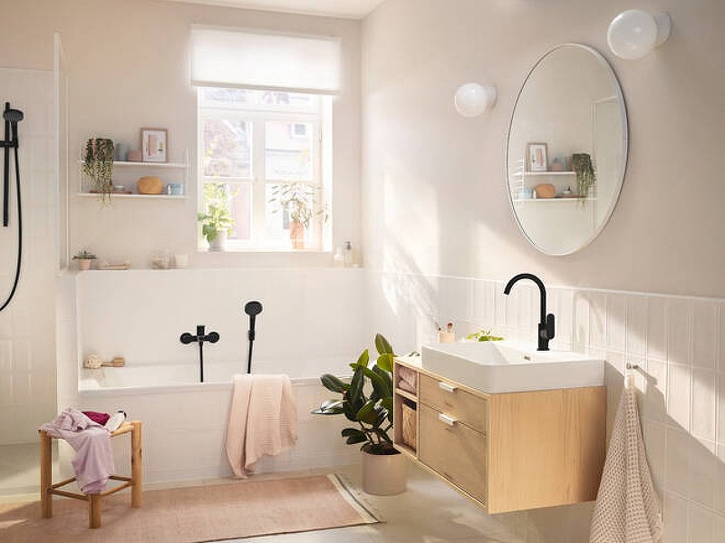 Смеситель для ванны Hansgrohe Rebris S 72440670 Черный матовый латунь на стену однорычажный