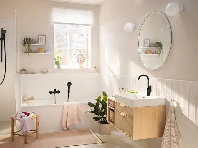 Смеситель для ванны Hansgrohe Rebris S 72440670 Черный матовый латунь на стену