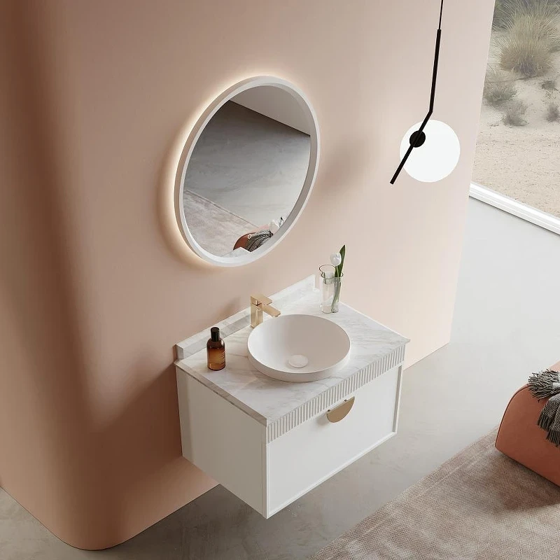 Тумба с раковиной Orka Molino 82 5004580 подвесная цвет Белый матовый