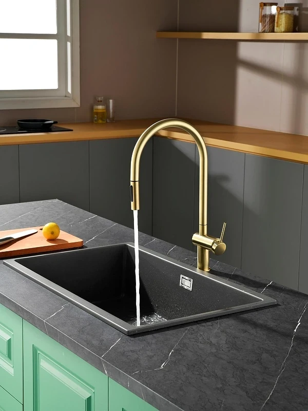 Смеситель для кухни AQUAme Cucina AQM9901BG цвет Шлифованное золото
