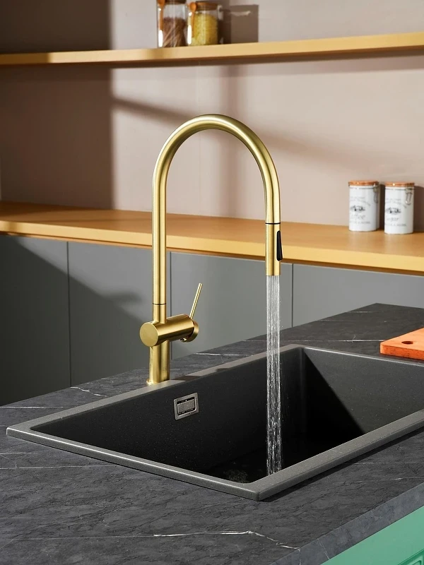 Смеситель для кухни AQUAme Cucina AQM9901BG цвет Шлифованное золото