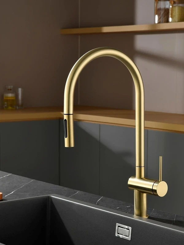 Смеситель для кухни AQUAme Cucina AQM9901BG цвет Шлифованное золото