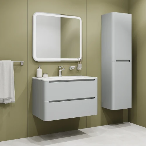Шкаф пенал Iddis Edifice 40 EDI40L0i97 подвесной Светло-серый МДФ / ЛДСП