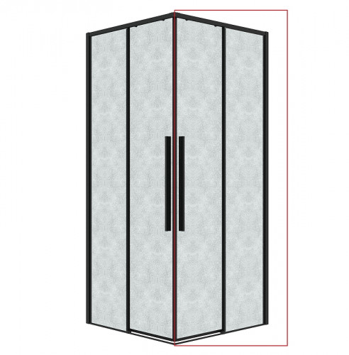 Душевая дверь Grossman Galaxy 80 1/2.K33.01.80.21.02 профиль Черный матовый стекло шиншилла