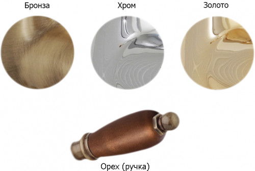 Смеситель для биде Cezares Elite BSM1 ручка металл Бронза/орех латунь