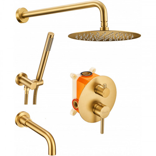 Душевая система Milacio Ultra MCU.150.GD Брашированное золото нержавеющая сталь встраиваемый