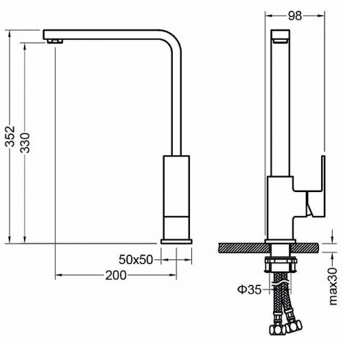 Смеситель для кухни Aquatek Либра AQ1680MB Черный матовый латунь