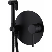 Гигиенический душ со смесителем Abber Emotion AF8826B Черный матовый латунь встраиваемый
