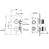 Смеситель для душа Boheme Cell 135-2-B Черный матовый латунь встраиваемый