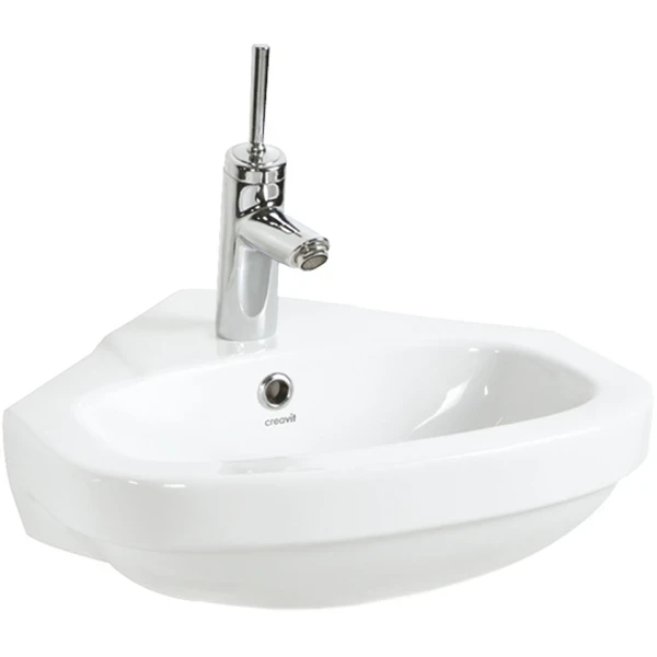 Раковина Creavit Corner 45 VT145-00CB00E-0000 угловая Белая фарфор подвесная