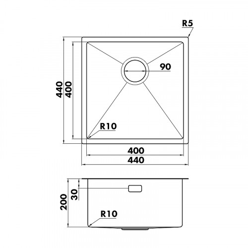 Кухонная мойка Seaman Eco Marino 44 SME-440-DG.A цвет Тёмная оружейная сталь