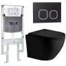 Комплект унитаза с инсталляцией WeltWasser AMBERG 497 ST + MERZBACH 043 XL MT-BL + AMBERG RD-BL 10000014112 цвет Черный матовый с сиденьем Микролифт и клавишей смыва цвет Черный