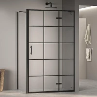 Душевой уголок RGW Passage 120x110 41087721-084R профиль цвет Черный стекло рисунок-черный принт