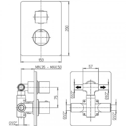 Смеситель для душа Paini Dax-R 84CR691TH Хром