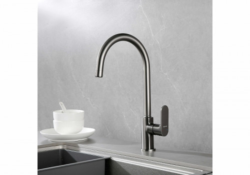 Смеситель для кухни Aquatek Альфа AQ1982BGM цвет Оружейная сталь