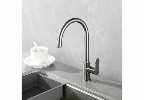 Смеситель для кухни Aquatek Альфа AQ1982BGM цвет Оружейная сталь