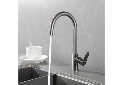 Смеситель для кухни Aquatek Альфа AQ1982BGM цвет Оружейная сталь