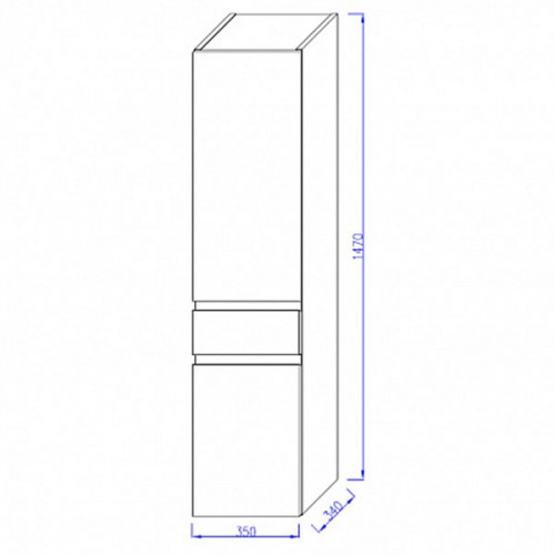 Шкаф пенал Jacob Delafon Madeleine 35 EB2069D-J51 R подвесной Белый матовый МДФ / ЛДСП