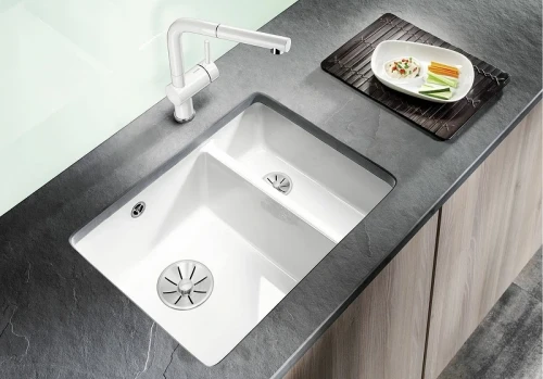 Кухонная мойка Blanco Subline 350/150-U 523747 Черная керамика встраиваемый