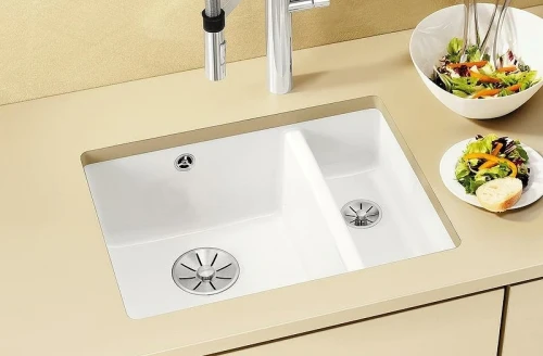 Кухонная мойка Blanco Subline 350/150-U 523747 Черная керамика встраиваемый