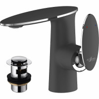 Смеситель для раковины Rossinka RS30-11B Черный матовый Хром