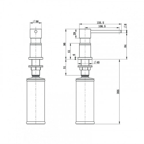 Дозатор для моющего средства Milacio Ultra MCU.935.GM цвет Вороненая сталь