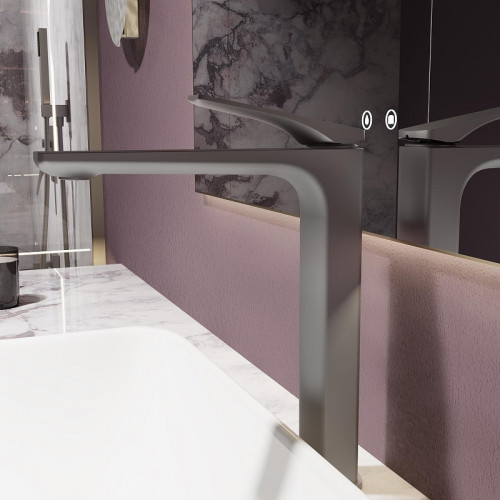 Смеситель для раковины Vincea Puro VBF-5P02GM цвет Вороненая сталь