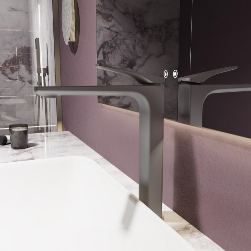 Смеситель для раковины Vincea Puro VBF-5P02GM цвет Вороненая сталь