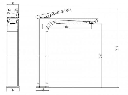 Смеситель для раковины Vincea Puro VBF-5P02GM цвет Вороненая сталь