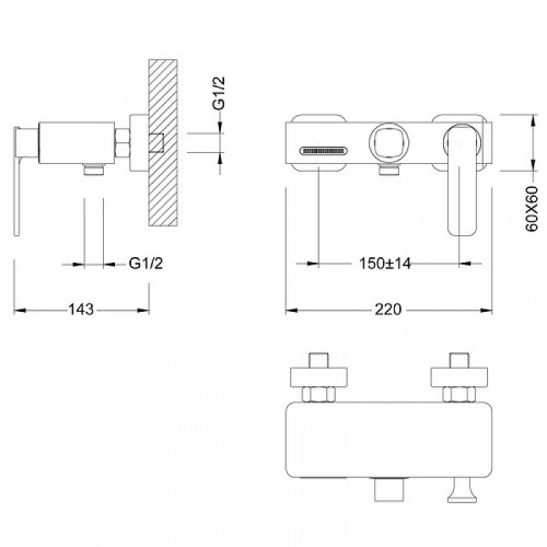 Смеситель для ванны Timo Torne 4314/17Y Золото матовое на стену