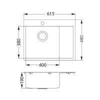 Кухонная мойка Alveus Quarto 20 BRS-90 615x480 1124383 Брашированная сталь нержавеющая сталь встраиваемый
