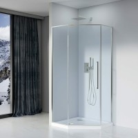 Душевой уголок Black&amp;White Stellar Wind S815 CC 100x100 8151000CC профиль Хром стекло прозрачное
