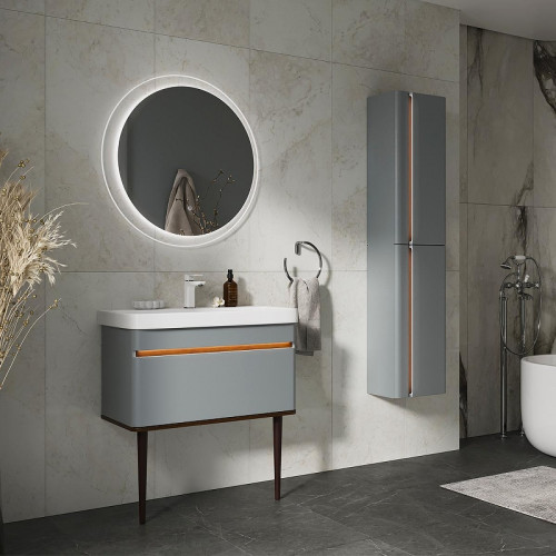 Шкаф пенал Equil Elegante 36 ppELGNT36.R-25.27 подвесной с подсветкой цвет Мэйджик Дуб голиано