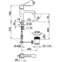 Смеситель для раковины Cisal Cherie CH0005146T Хром латунь