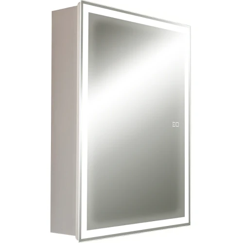 Зеркальный шкаф Silver Mirrors Киото-2 Flip 60 LED-00002682 с подсветкой Белый МДФ / ЛДСП, стекло