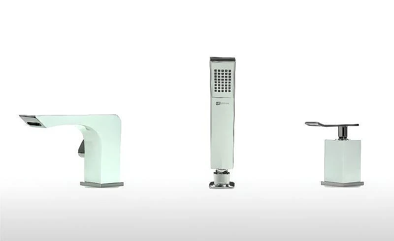 Смеситель на борт ванны Lemark Contest LM5845CW Хром Белый