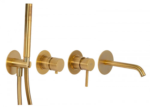 Смеситель для ванны Remer X Style X96S03ROXXBG цвет Золото брашированное