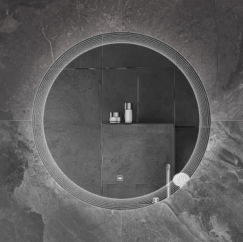 Зеркало Cezares Eco 60 CZR-SPC-ECO-600-LED-TCH с подсветкой с лазерной гравировкой и сенсорным выключателем стекло