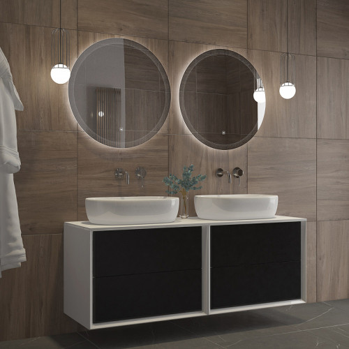 Зеркало Cezares Eco 60 CZR-SPC-ECO-600-LED-TCH с подсветкой с лазерной гравировкой и сенсорным выключателем стекло