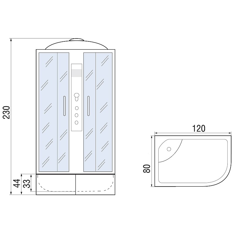 Душевая кабина River Dunay XL 120x80 MT R 10000006181 с поддоном