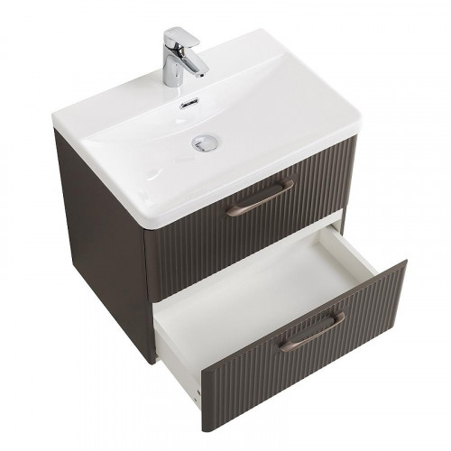 Тумба под раковину BelBagno Due 60 DUE-600-2C-SO-GM-P подвесная цвет Оружейная сталь