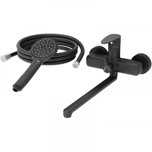 Смеситель для ванны Aringa Рейн AR02003BL универсальный Черный латунь на стену