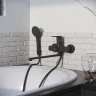 Смеситель для ванны Aringa Рейн AR02003BL универсальный Черный латунь на стену