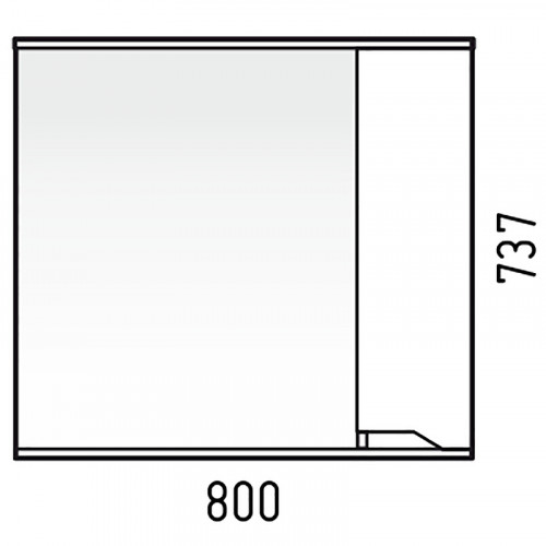 Зеркало со шкафом Corozo Теона 80 R SD-00001513 Белое МДФ / ЛДСП, стекло